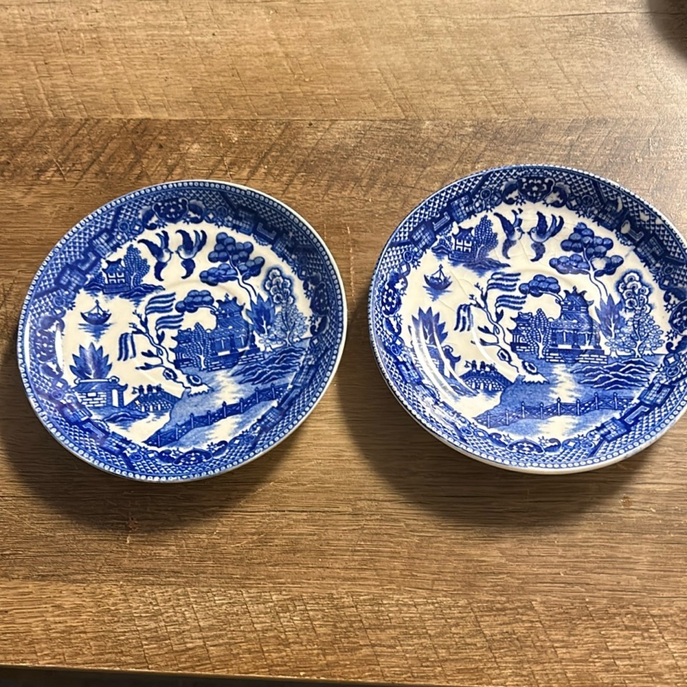 Vintage Blue Willow Saucers